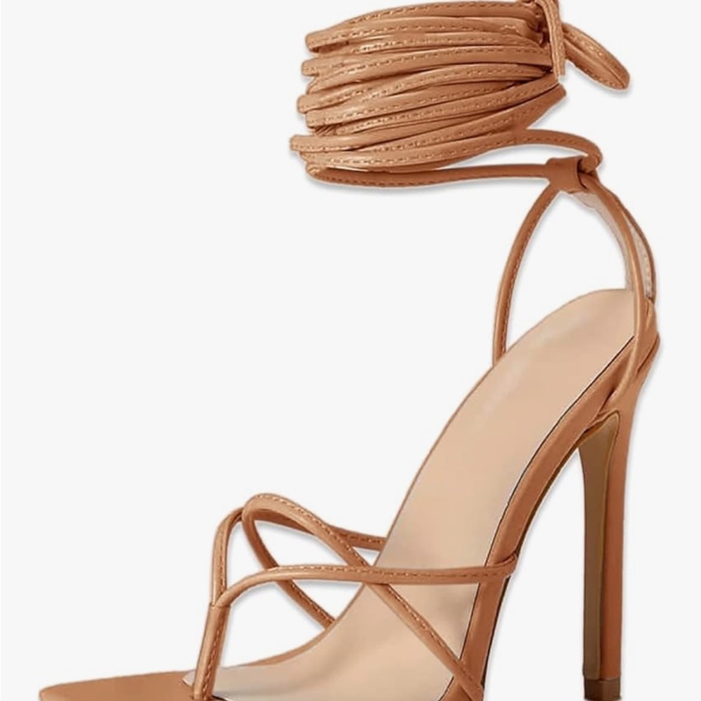 Elegant Tan Strappy Heels